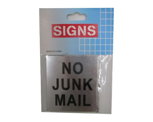 Metal Sign - No Junk Mail 5.5cm (Set Of 2)