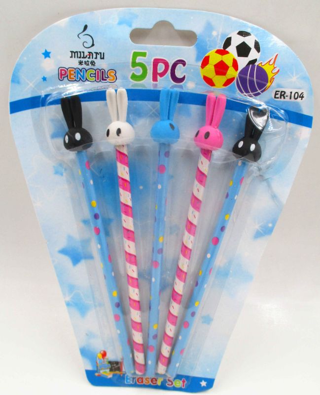 PENCILS with ERASERS - Bunny (12 Packs)