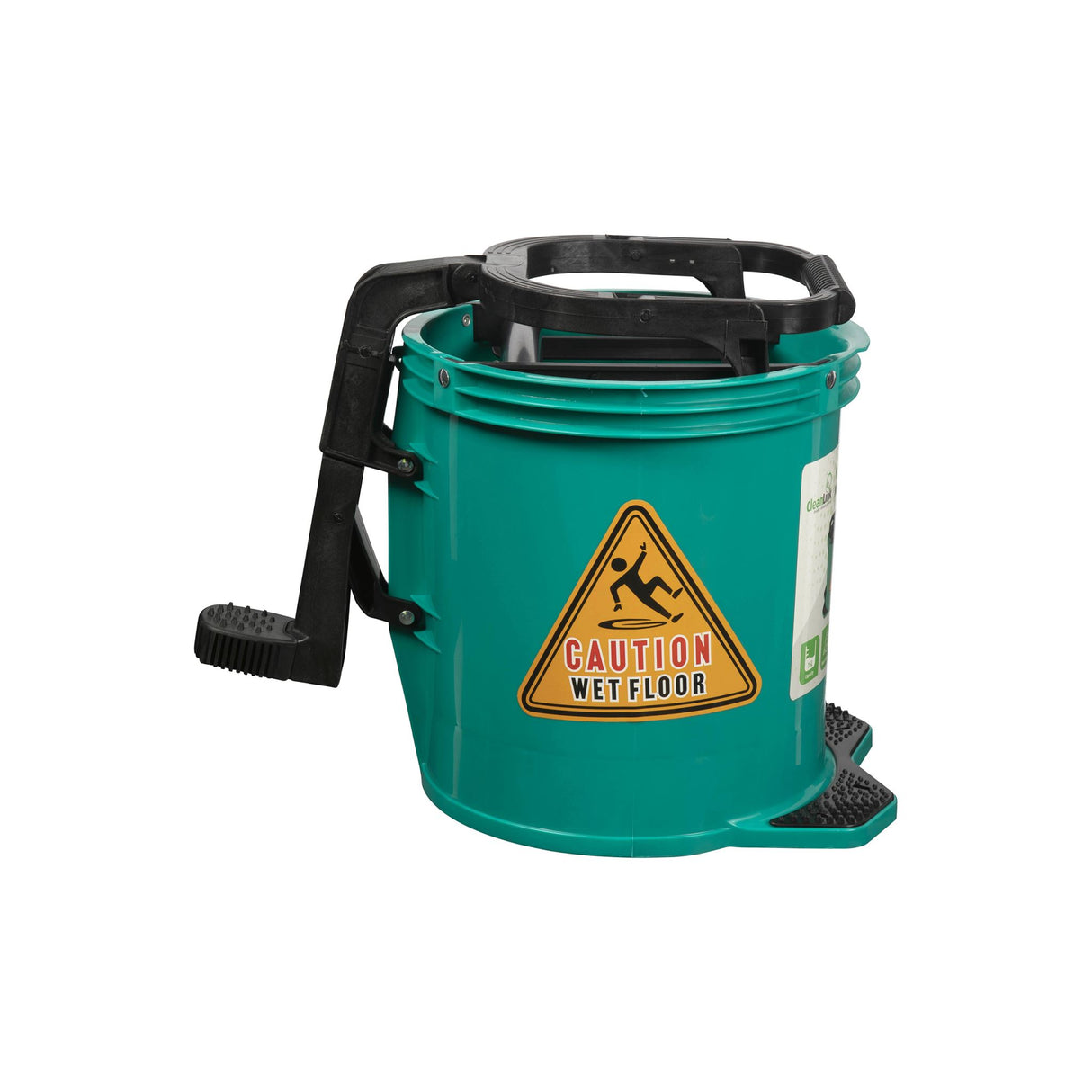 CLEANLINK HEAVY DUTY MOP BUCKET PLASTIC WRINGER 16L GREEN