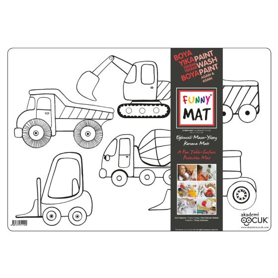 Funny Mat Large - Construction Trucks - Akademi