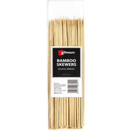 Gilmours Bamboo Skewer 8 inch 100pk