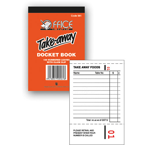 Officeline Takeaway / Meal Docket 1ea