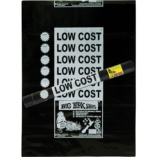 Big Black Sacks Low Cost Rubbish Bags 620 x 900mm 5pk
