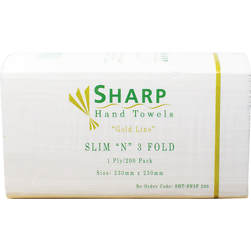 Sharp Serviettes Gold Line 1 Ply Hand Towel N3 200pk
