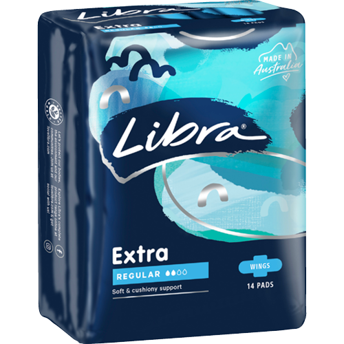 Libra Extra Regular Pads With Wings 14pk