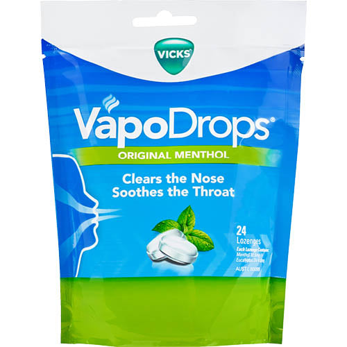 Vicks VapoDrops Original Menthol Lozenges 24pk