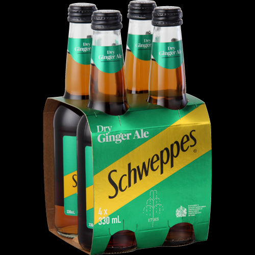 Schweppes Dry Ginger Ale Bottles 4 x 330ml