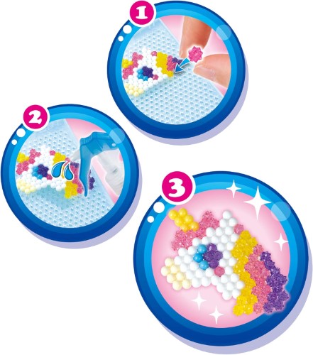 Aquabeads Charm Maker Refill Pack with 480 vibrant beads in 9 colors, including star shapes for creative accessories.