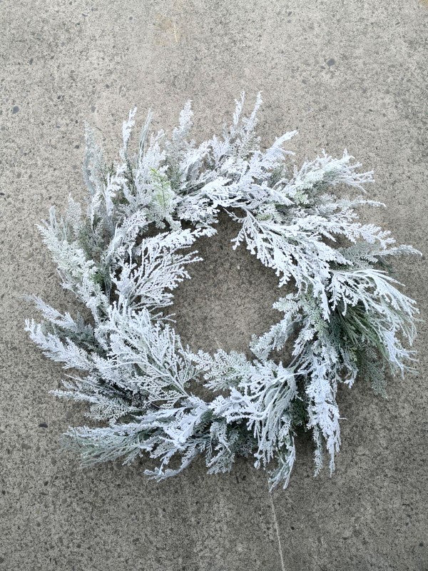 Christmas Wreath - 48" Snowy Cedar Wreath