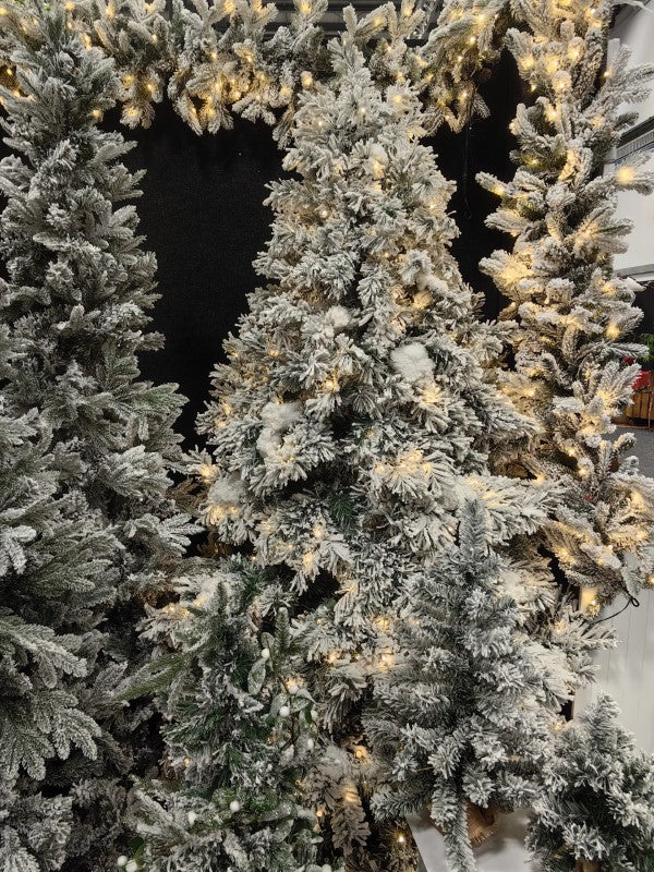 Christmas Garland - 200 cm Snowy Garland with Warm LED