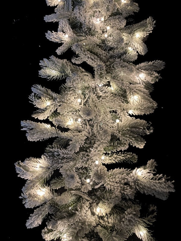Christmas Garland - 200 cm Snowy Garland with Warm LED