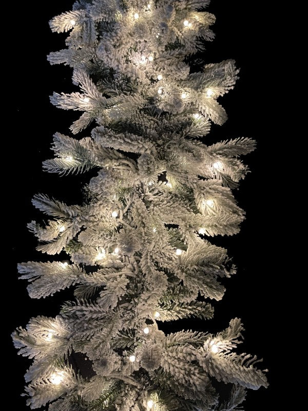 Christmas Garland - 200 cm Snowy Garland with Warm LED
