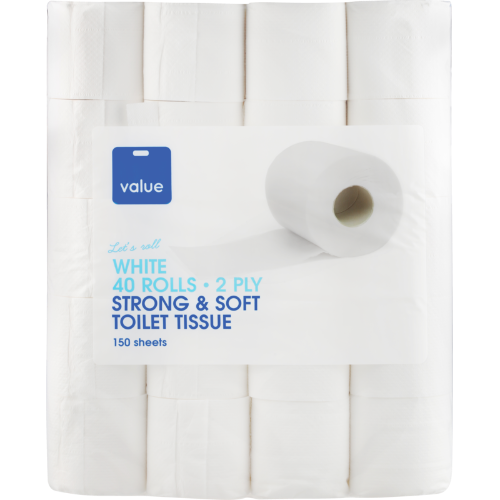 Value White 2ply Toilet Tissue 40pk
