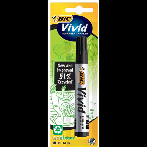 Bic Ecolutions Vivid 12 Fine Black Permanent Markers 1pk