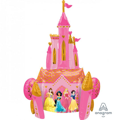 AirWalker Disney Princesses Castle balloon, 88cm x 139cm, featuring Disney Princesses for enchanting party decor.
