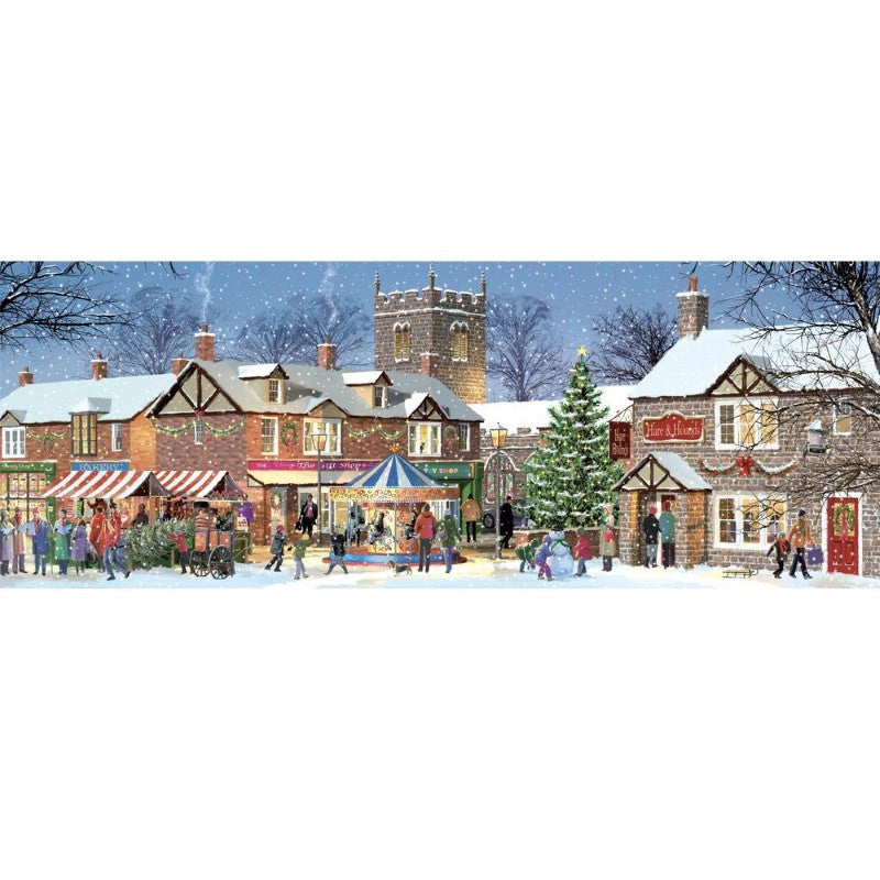 748-piece 'Village Pubs' puzzle by Victor Mclindon, featuring a winter-themed English pub scene designed for cozy evenings.