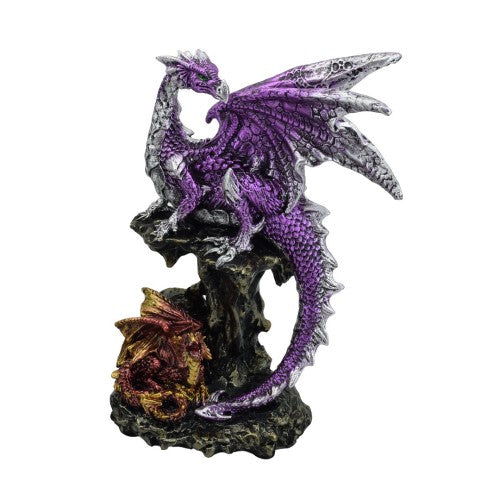 Ornament - Purple Dragon Protecting Hatchling
