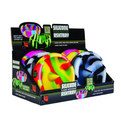 Silicone Ashtray - Glow In The Dark Spike (Set of 6 Assorted)