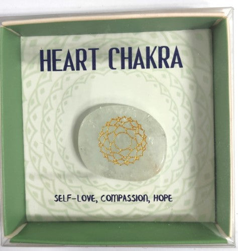 Chakra Meditation Stone - Clear Quartz Heart Chakra (Set of 2)