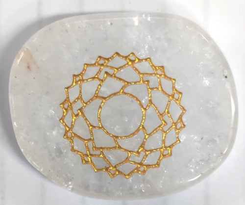 Chakra Meditation Stone - Clear Quartz Heart Chakra (Set of 2)