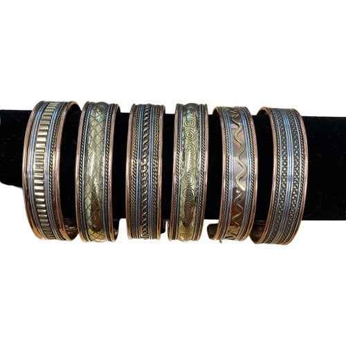 Bracelet - Copper Cuff Pack of 6 15mm Magnetic