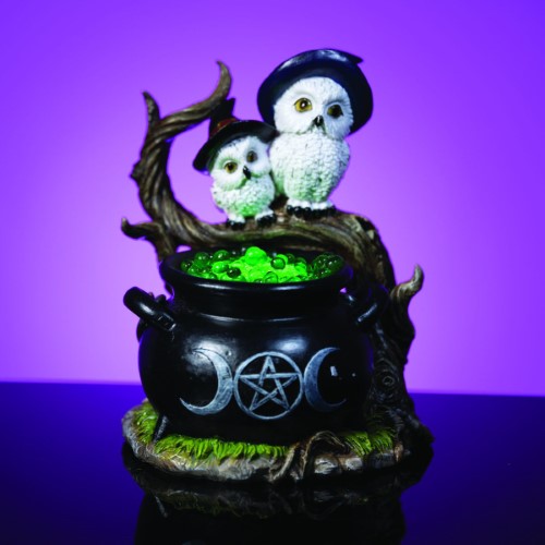 LED Light - Snowy Owl Cauldron (18.2cm)