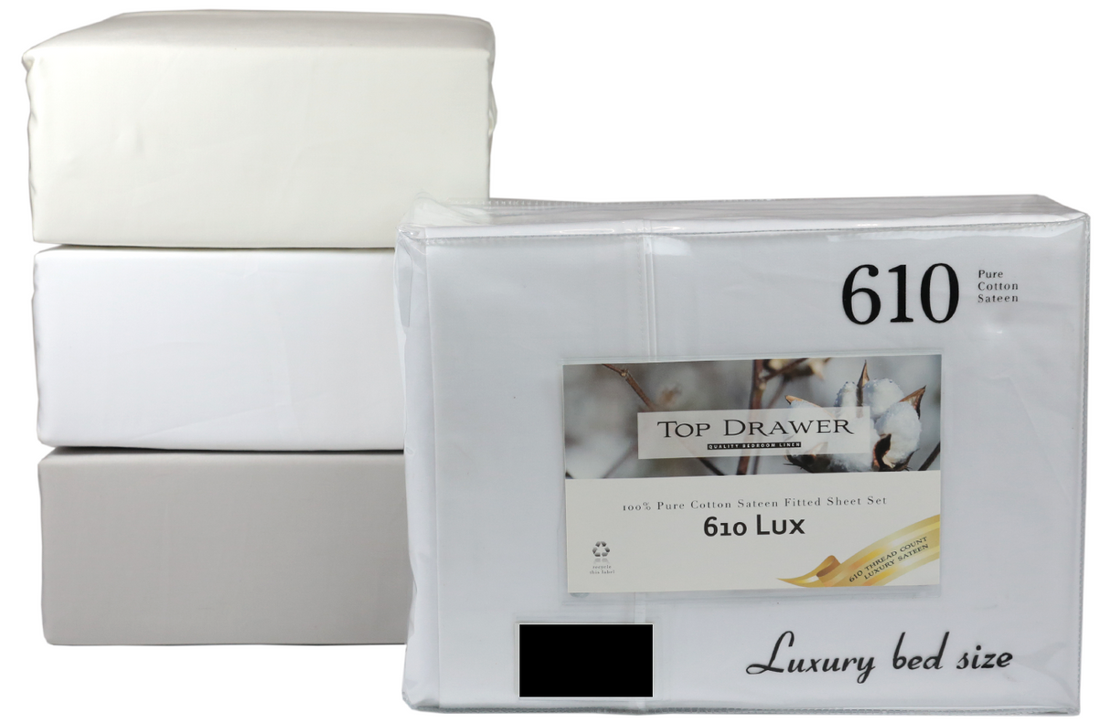 Super King Sheet Set - 27cm Drop White - 610TC TD Lux Lifestyle