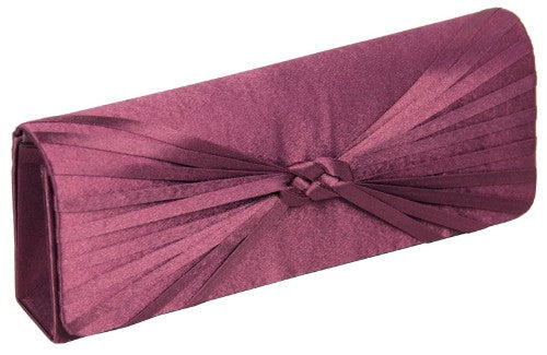 Clutch Bag - Gathered Pleated Bow Front - Cerise