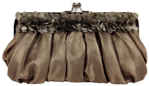 Clutch Bag - Gathered To Bow - Pewter
