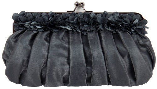 Clutch Bag - Gathered To Bow - Slate
