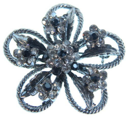 Brooch - Flower Metal/Crystal