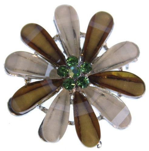 Brooch - Large Stones Flower