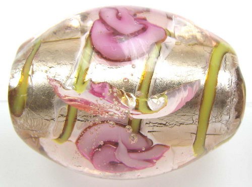 Beads - 12x17oval Foil/Rose 20pcs