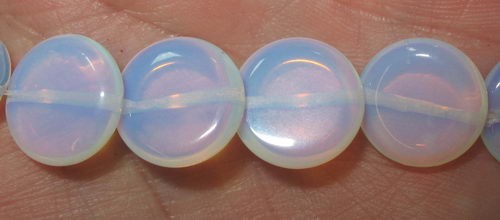 Beads - 14mm Opaque Flat Round 30pcs