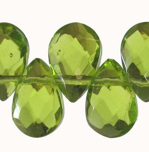 Beads - 6x9mm 61pcs Faceted Teardrop GREEN