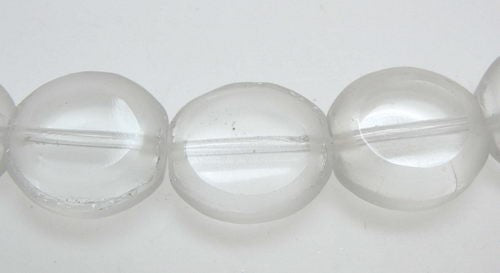 Beads - 10mm 31pcs Rd Frosted Edge CLEAR