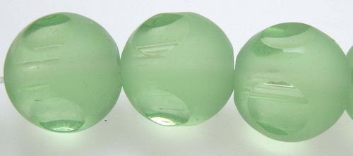 Beads - 8x8mm 35pcs Cut Frosted Round TEAL
