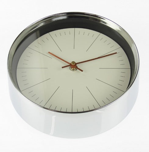 Metro Clock (22cm) Chrome