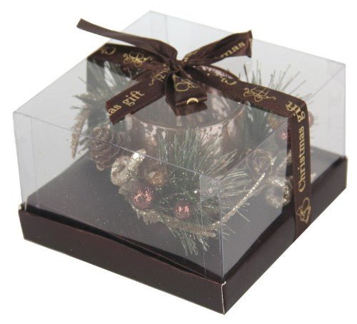 Glitter Votive with Brown Ribbon (Small)