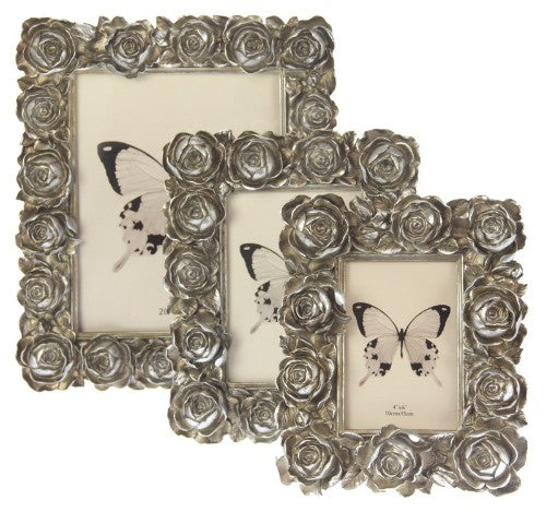 Photo Frame - Large Roses (Large Frame - Champagne)