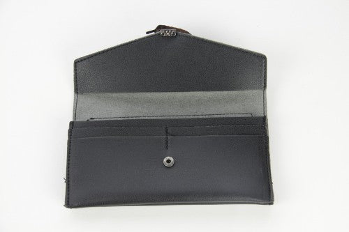 Wallet with Metal Feather (Black)