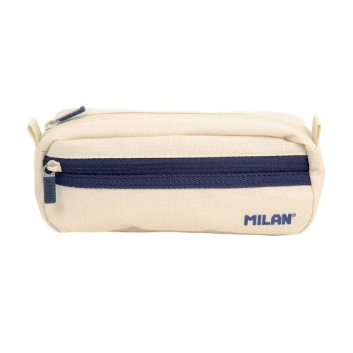 Milan Pencil Case Rectangular 2 Zip 1918 Series Beige