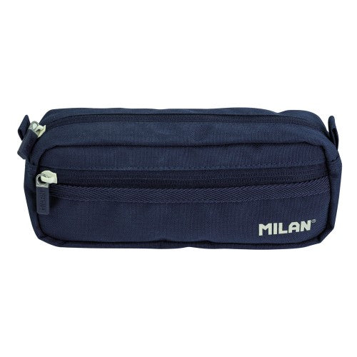 Milan Pencil Case Rectangular 2 Zip 1918 Series Navy Blue