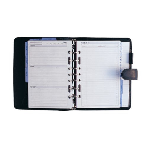 Debden Dayplanner Organiser Desk Snap Closure PU Black