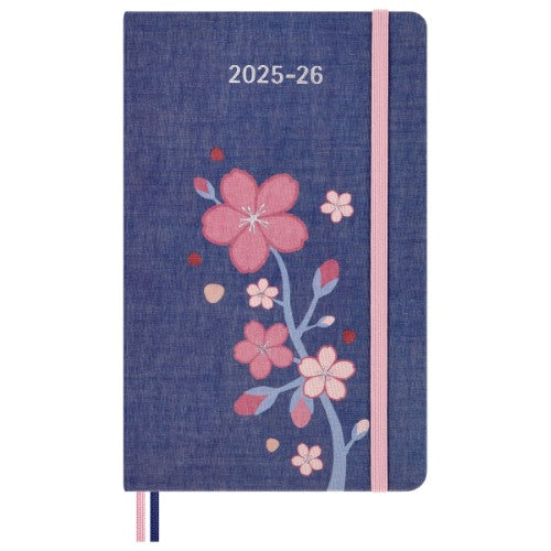 Moleskine Diary 18 Month Weekly + Notes Sakura Fabric Hard Cover Large 2025/2026