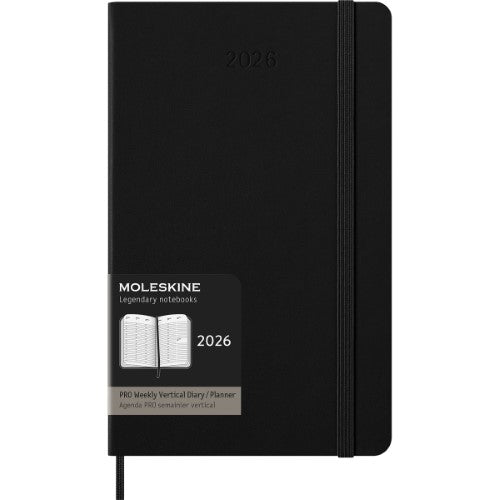 Moleskine Diary 12 Month Pro Weekly Vertical HC Large Black 2026