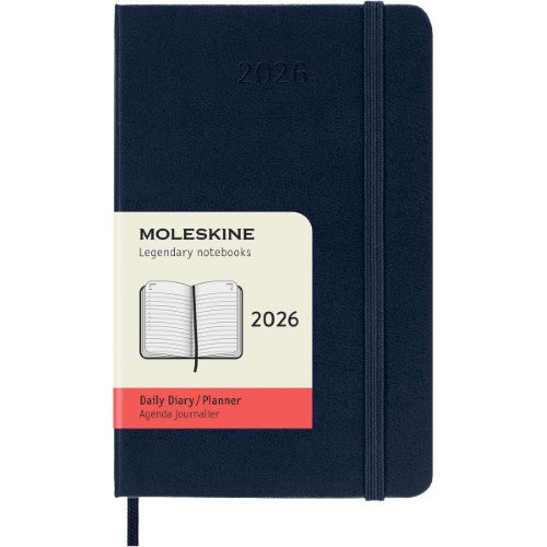 Moleskine Diary 12 Month Daily HC Pocket Sapphire Blue 2026
