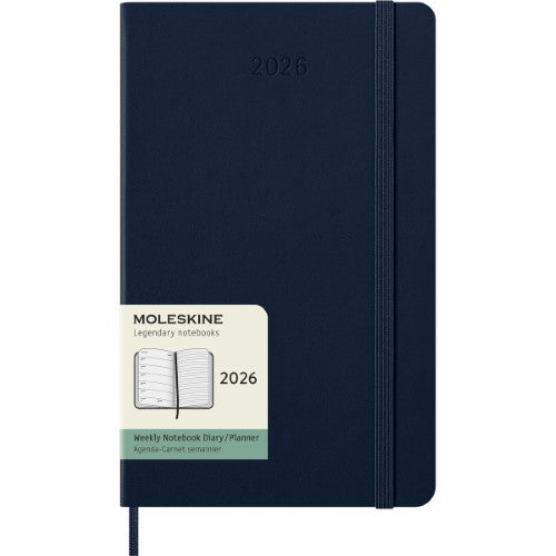 Moleskine Diary 12 Month Weekly + Notes HC Large Sapphire Blue 2026