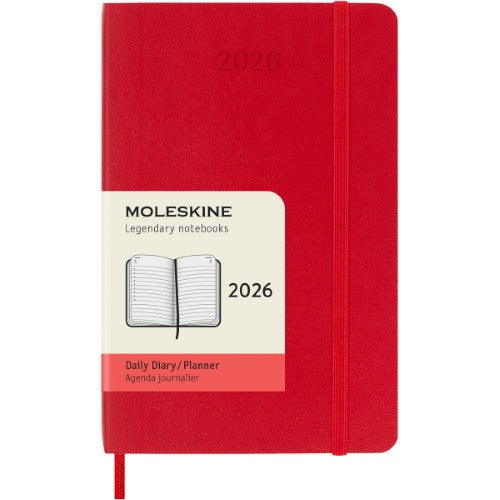 Moleskine Diary 12 Month Daily SC Pocket Scarlet Red 2026