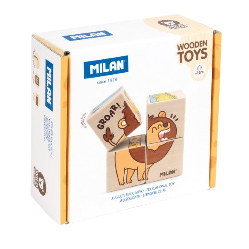 Milan Wooden Educational Wild Safari Cube Puzzle